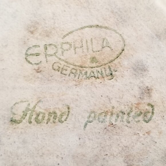 ERPHILA GERMANY Antique White Vase Hand Painted Pink Countryside Landscape - Picture 13 of 13